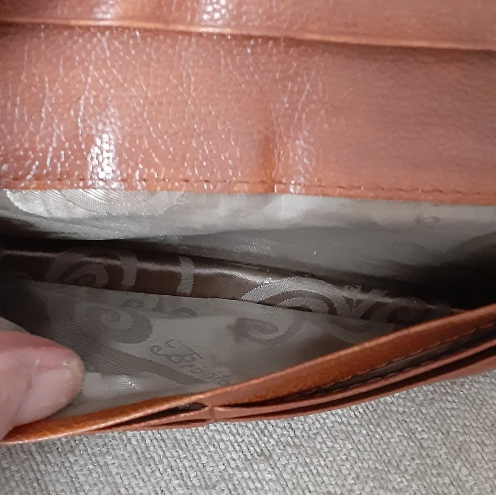 Brighton Blue and Brown leather wallet with Silver Buckle